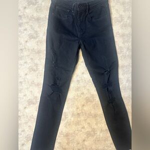 Levi’s 721 High Rise Skinny Black- Casual ripped denim, Size 27